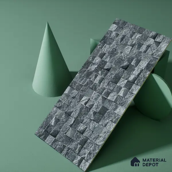 Elevation Wall Tile TL 00094 B Grayscale 2 ft x 1 ft Punch Matte Finish Vitrified Tile - 9 mm | Ideal For Modern Facades, Outdoor Cladding, Feature Wall