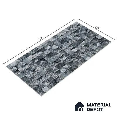Elevation Wall Tile TL 00094 B Grayscale 2 ft x 1 ft Punch Matte Finish Vitrified Tile - 9 mm | Ideal For Modern Facades, Outdoor Cladding, Feature Wall