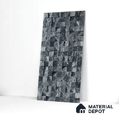 Elevation Wall Tile TL 00094 B Grayscale 2 ft x 1 ft Punch Matte Finish Vitrified Tile - 9 mm | Ideal For Modern Facades, Outdoor Cladding, Feature Wall