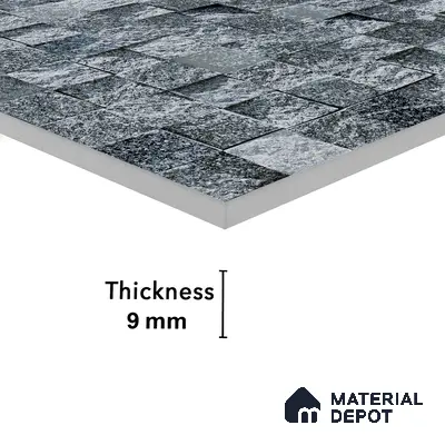Elevation Wall Tile TL 00094 B Grayscale 2 ft x 1 ft Punch Matte Finish Vitrified Tile - 9 mm | Ideal For Modern Facades, Outdoor Cladding, Feature Wall