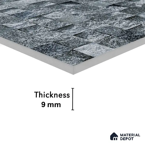 Elevation Wall Tile TL 00094 B Grayscale 2 ft x 1 ft Punch Matte Finish Vitrified Tile - 9 mm | Ideal For Modern Facades, Outdoor Cladding, Feature Wall
