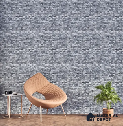 Elevation Wall Tile TL 00094 B Grayscale 2 ft x 1 ft Punch Matte Finish Vitrified Tile - 9 mm | Ideal For Modern Facades, Outdoor Cladding, Feature Wall