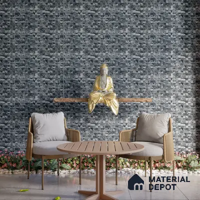 Elevation Wall Tile TL 00094 B Grayscale 2 ft x 1 ft Punch Matte Finish Vitrified Tile - 9 mm | Ideal For Modern Facades, Outdoor Cladding, Feature Wall