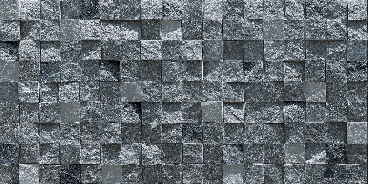Elevation Wall Tile TL 00094 B Grayscale 2 ft x 1 ft Punch Matte Finish Vitrified Tile - 9 mm | Ideal For Modern Facades, Outdoor Cladding, Feature Wall