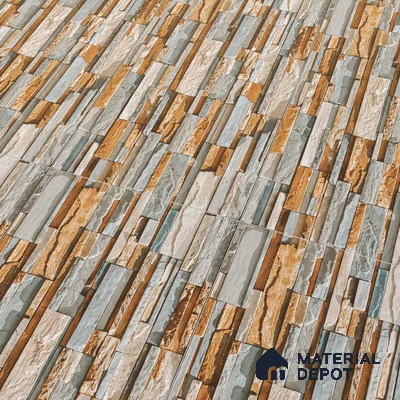 Elevation Wall Tile TL 00076 A Organic Brown 2 ft x 1 ft Punch Matte Finish Vitrified Tile - 9 mm | Suitable For Feature Wall, Boundary Wall, Balcony, Outdoor