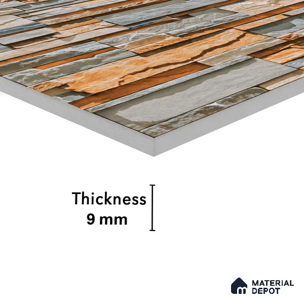 Elevation Wall Tile TL 00076 A Organic Brown 2 ft x 1 ft Punch Matte Finish Vitrified Tile - 9 mm | Suitable For Feature Wall, Boundary Wall, Balcony, Outdoor