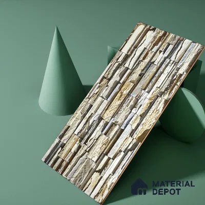 Elevation Wall Tile TL 00076 B Beige 2 ft x 1 ft Punch Matte Finish Vitrified Tile - 9 mm | Ideal For Modern Facades, Outdoor Cladding, Feature Wall (Sample)