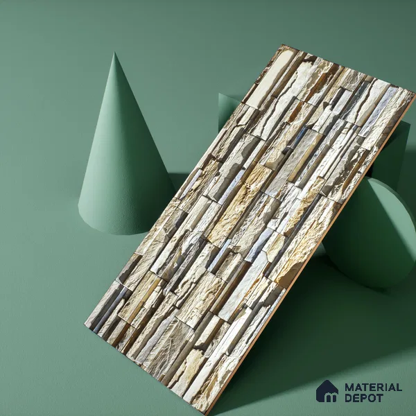Elevation Wall Tile TL 00076 B Beige 2 ft x 1 ft Punch Matte Finish Vitrified Tile - 9 mm | Ideal For Modern Facades, Outdoor Cladding, Feature Wall (Sample)