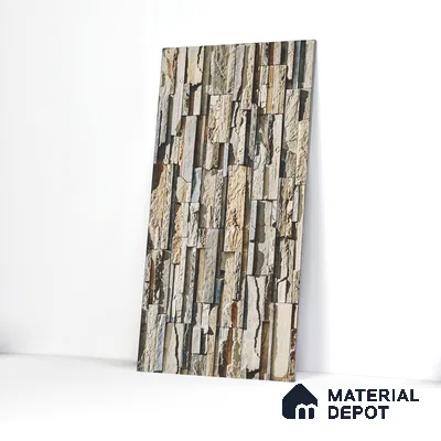 Elevation Wall Tile TL 00076 B Beige 2 ft x 1 ft Punch Matte Finish Vitrified Tile - 9 mm | Ideal For Modern Facades, Outdoor Cladding, Feature Wall (Sample)