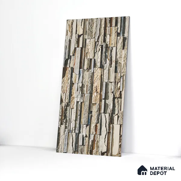 Elevation Wall Tile TL 00076 B Beige 2 ft x 1 ft Punch Matte Finish Vitrified Tile - 9 mm | Ideal For Modern Facades, Outdoor Cladding, Feature Wall (Sample)