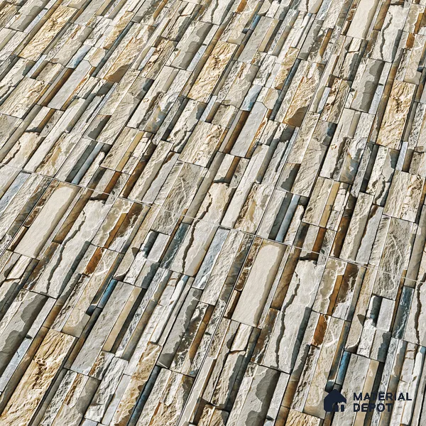 Elevation Wall Tile TL 00076 B Beige 2 ft x 1 ft Punch Matte Finish Vitrified Tile - 9 mm | Ideal For Modern Facades, Outdoor Cladding, Feature Wall (Sample)