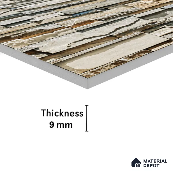 Elevation Wall Tile TL 00076 B Beige 2 ft x 1 ft Punch Matte Finish Vitrified Tile - 9 mm | Ideal For Modern Facades, Outdoor Cladding, Feature Wall (Sample)