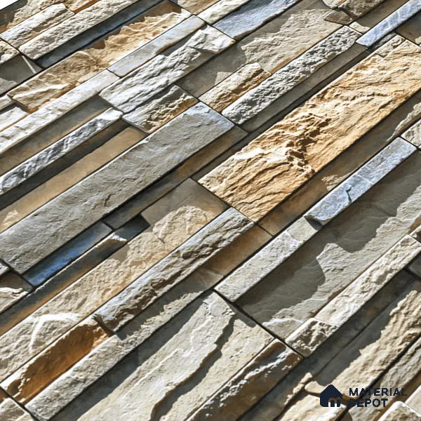 Elevation Wall Tile TL 00076 B Beige 2 ft x 1 ft Punch Matte Finish Vitrified Tile - 9 mm | Ideal For Modern Facades, Outdoor Cladding, Feature Wall (Sample)