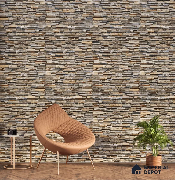 Elevation Wall Tile TL 00076 B Beige 2 ft x 1 ft Punch Matte Finish Vitrified Tile - 9 mm | Ideal For Modern Facades, Outdoor Cladding, Feature Wall (Sample)