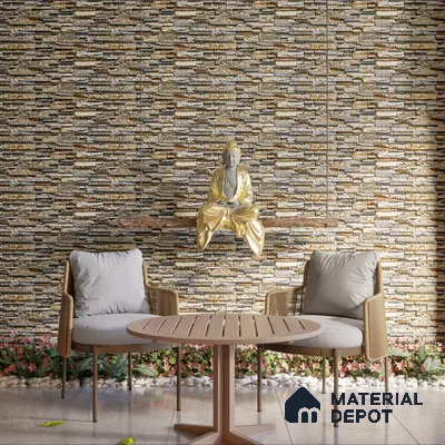 Elevation Wall Tile TL 00076 B Beige 2 ft x 1 ft Punch Matte Finish Vitrified Tile - 9 mm | Ideal For Modern Facades, Outdoor Cladding, Feature Wall (Sample)