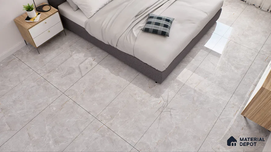 Endless Floor & Wall Vitrified Tile Oyster Grey 4 ft x 2 ft | TL 01085 Glossy Finish - 9 mm | Suitable for Living Room, Bedroom