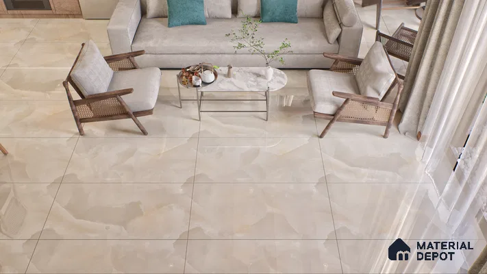 Endless Floor & Wall Vitrified Tile Cloud Onyx 4 ft x 2 ft | TL 01080 Glossy Finish - 9 mm | Suitable for Living Room, Bedroom (Sample)