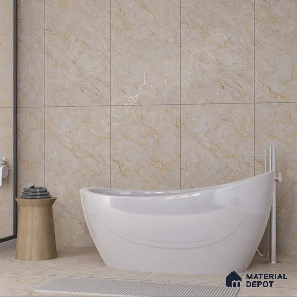 Carving Wall & Floor Tile Passive Beige | TL 01186 | 4 ft x 2 ft Size | Matte Finish Vitrified Tile - 9 mm Thick | Suitable For Living Room, Bedroom, Bathroom