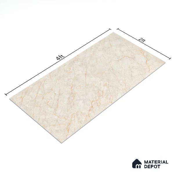 Carving Wall & Floor Tile Passive Beige | TL 01186 | 4 ft x 2 ft Size | Matte Finish Vitrified Tile - 9 mm Thick | Suitable For Living Room, Bedroom, Bathroom