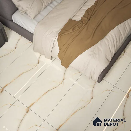 Endless Floor & Wall Tile TL 02946 Pastel Cream 1600 x 800 mm Glossy Finish Vitrified Tile - 9 mm | Suitable For Living Room, Bedroom