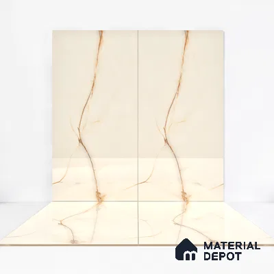 Endless Floor & Wall Tile TL 02946 Pastel Cream 1600 x 800 mm Glossy Finish Vitrified Tile - 9 mm | Suitable For Living Room, Bedroom (Sample)