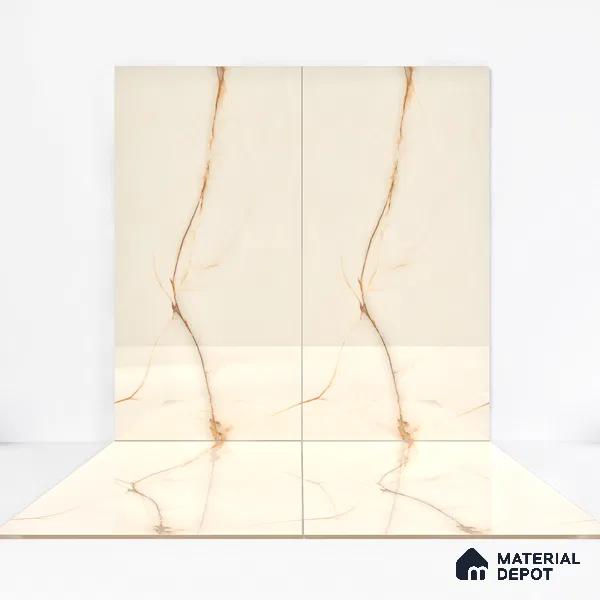 Endless Floor & Wall Tile TL 02946 Pastel Cream 1600 x 800 mm Glossy Finish Vitrified Tile - 9 mm | Suitable For Living Room, Bedroom (Sample)