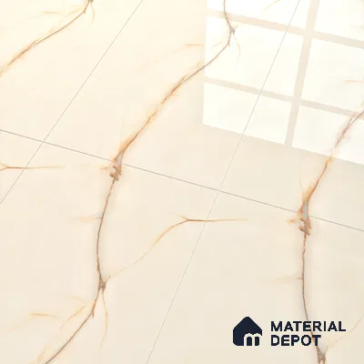 Endless Floor & Wall Tile TL 02946 Pastel Cream 1600 x 800 mm Glossy Finish Vitrified Tile - 9 mm | Suitable For Living Room, Bedroom (Sample)