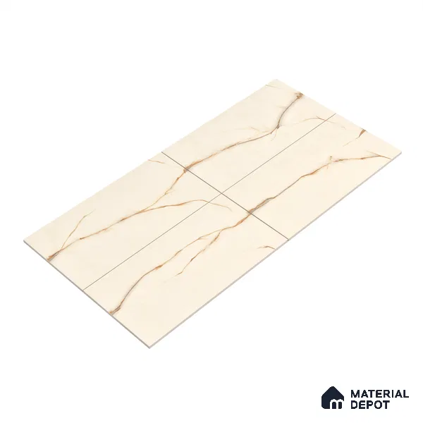 Endless Floor & Wall Tile TL 02946 Pastel Cream 1600 x 800 mm Glossy Finish Vitrified Tile - 9 mm | Suitable For Living Room, Bedroom (Sample)