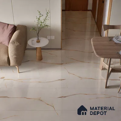 Endless Floor & Wall Tile TL 02946 Pastel Cream 1600 x 800 mm Glossy Finish Vitrified Tile - 9 mm | Suitable For Living Room, Bedroom (Sample)