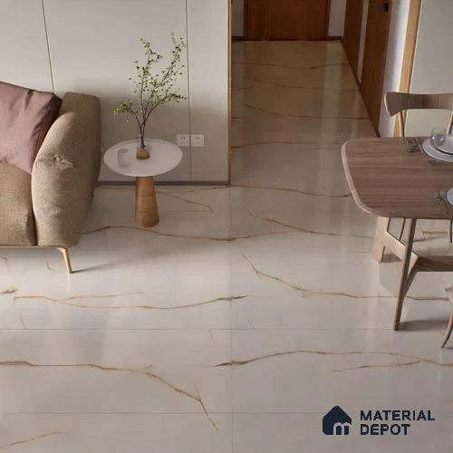 Endless Floor & Wall Tile TL 02946 Pastel Cream 1600 x 800 mm Glossy Finish Vitrified Tile - 9 mm | Suitable For Living Room, Bedroom