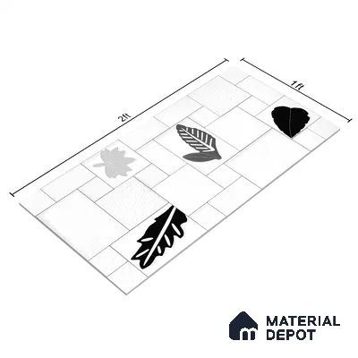 Elevation Wall Tile TL 00070 A Pearl White 2 ft x 1 ft Punch Matte Finish Vitrified Tile - 9 mm | Suitable For Feature Wall, Boundary Wall, Balcony, Outdoor | Please Expect a Slight Variation of Pattern