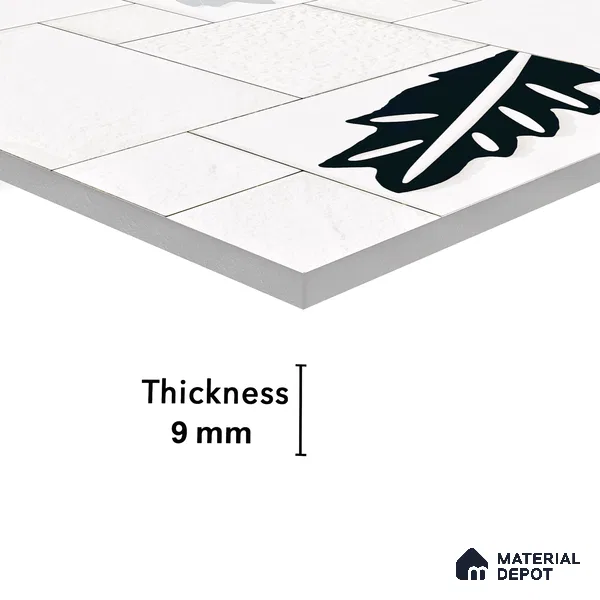 Elevation Wall Tile TL 00070 A Pearl White 2 ft x 1 ft Punch Matte Finish Vitrified Tile - 9 mm | Suitable For Feature Wall, Boundary Wall, Balcony, Outdoor | Please Expect a Slight Variation of Pattern