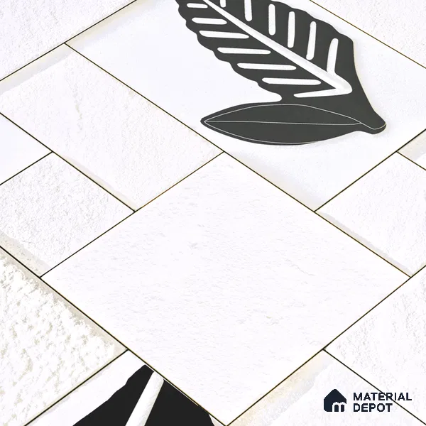 Elevation Wall Tile TL 00070 A Pearl White 2 ft x 1 ft Punch Matte Finish Vitrified Tile - 9 mm | Suitable For Feature Wall, Boundary Wall, Balcony, Outdoor | Please Expect a Slight Variation of Pattern