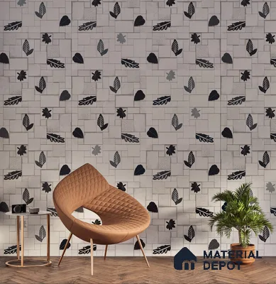 Elevation Wall Tile TL 00070 A Pearl White 2 ft x 1 ft Punch Matte Finish Vitrified Tile - 9 mm | Suitable For Feature Wall, Boundary Wall, Balcony, Outdoor | Please Expect a Slight Variation of Pattern