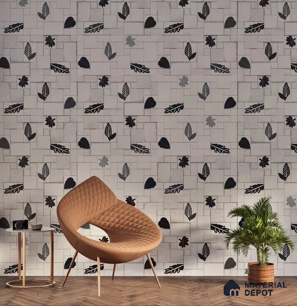 Elevation Wall Tile TL 00070 A Pearl White 2 ft x 1 ft Punch Matte Finish Vitrified Tile - 9 mm | Suitable For Feature Wall, Boundary Wall, Balcony, Outdoor | Please Expect a Slight Variation of Pattern