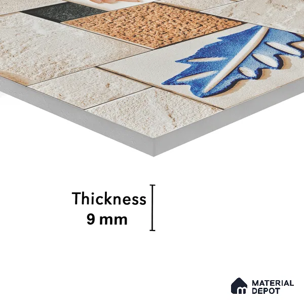Elevation Wall Tile TL 00070 C Light Beige 2 ft x 1 ft Punch Matte Finish Vitrified Tile - 9 mm | Suitable For Feature Wall, Boundary Wall, Balcony, Outdoor | Please Expect a Slight Variation of Pattern (Sample)