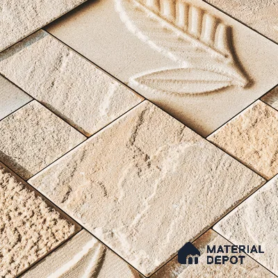 Elevation Wall Tile TL 00070 D Dark Beige 2 ft x 1 ft Punch Matte Finish Vitrified Tile - 9 mm | Suitable For Feature Wall, Boundary Wall, Balcony, Outdoor | Please Expect a Slight Variation of Pattern (Sample)