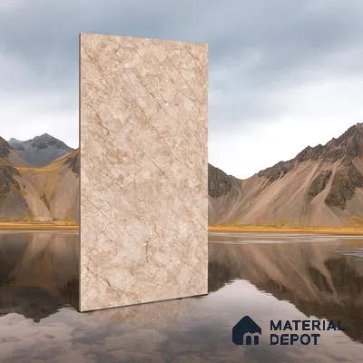 Carving Wall & Floor Tile Penny Brown | TL 01185 | 4 ft x 2 ft Size | Matte Finish Vitrified Tile - 9 mm Thick | Suitable For Living Room, Bedroom, Bathroom (Sample)