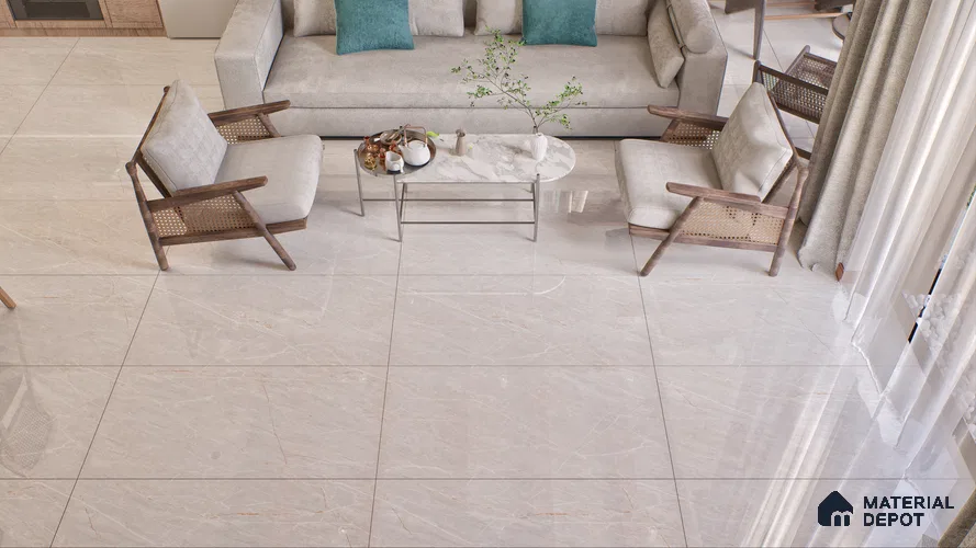 Endless Floor & Wall Vitrified Tile Peppery Grey 4 ft x 2 ft | TL 01089 Glossy Finish - 9 mm | Suitable for Living Room, Bedroom