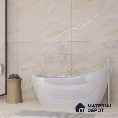 Carving Wall & Floor Tile Bever Light | TL 01069 | 4 ft x 2 ft Size | Matte Finish Vitrified Tile - 9 mm Thick | Perfect For Living Room, Bedroom, Bathroom (Sample)