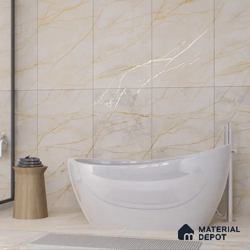 Carving Wall & Floor Tile Bever Light | TL 01069 | 4 ft x 2 ft Size | Matte Finish Vitrified Tile - 9 mm Thick | Perfect For Living Room, Bedroom, Bathroom