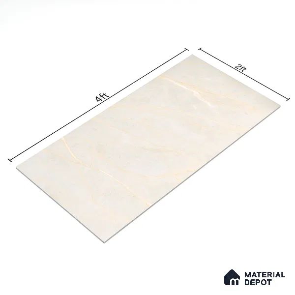 Carving Wall & Floor Tile Bever Light | TL 01069 | 4 ft x 2 ft Size | Matte Finish Vitrified Tile - 9 mm Thick | Perfect For Living Room, Bedroom, Bathroom (Sample)