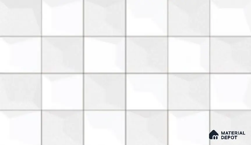 3D Wall Tile TL 04419 White Light 18 x 12 inch Glossy Finish Ceramic Tile - 6 mm