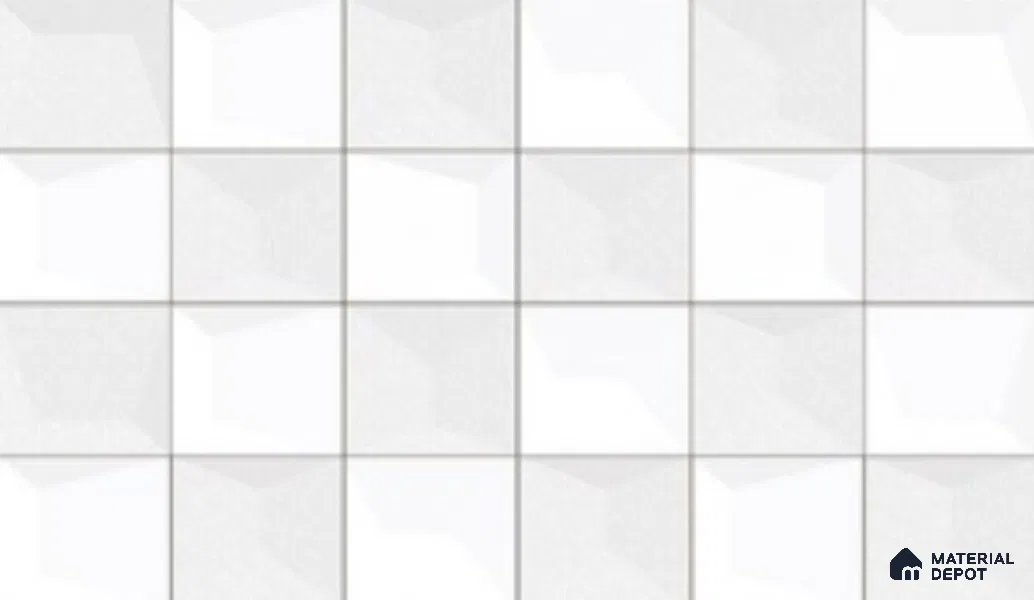 3D Wall Tile TL 04419 White Light 18 x 12 inch Glossy Finish Ceramic Tile - 6 mm