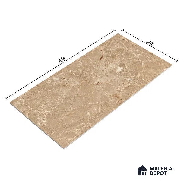 Endless Floor & Wall Vitrified Tile Purity Ivory 4 ft x 2 ft | TL 01075 Glossy Finish - 9 mm | Suitable for Living Room, Bedroom (Sample)