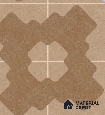 Parking Floor Tile TL 03387 C Puzzle Brown 16 x 16 inch Matte Finish Anti Slip Vitrified Tile - 12 mm | Pattern Alignment May Vary | 2-3 mm Spacer is Mandatory