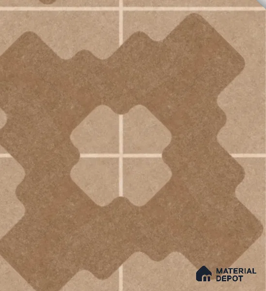 Parking Floor Tile TL 03387 C Puzzle Brown 16 x 16 inch Matte Finish Anti Slip Vitrified Tile - 12 mm | Pattern Alignment May Vary | 2-3 mm Spacer is Mandatory