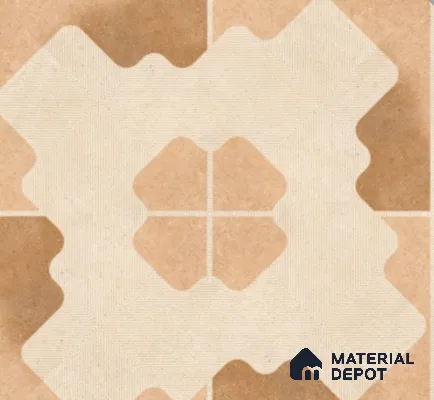 TL 03387 D Puzzle Caramel 400 x 400 mm Matte Finish Anti Slip Vitrified Parking Floor Tile - 12 mm | Pattern Alignment May Vary | 2-3 mm Spacer is Mandatory
