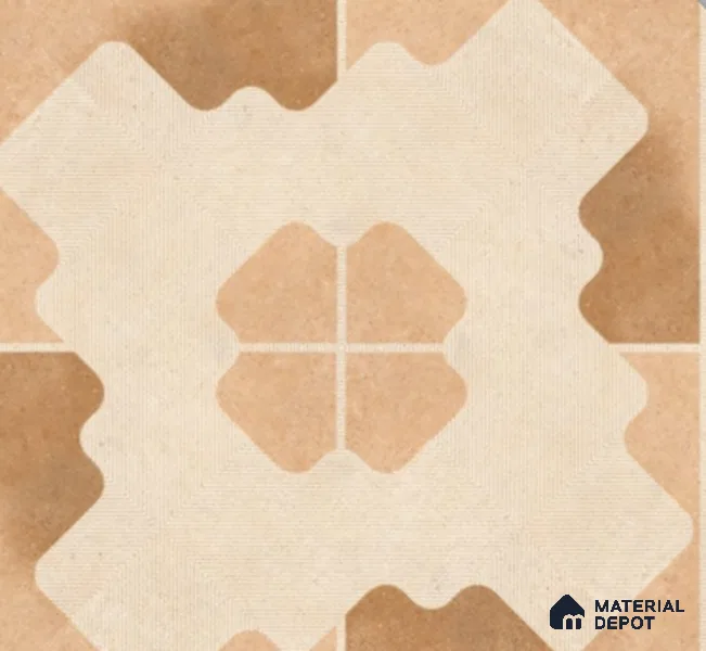TL 03387 D Puzzle Caramel 400 x 400 mm Matte Finish Anti Slip Vitrified Parking Floor Tile - 12 mm | Pattern Alignment May Vary | 2-3 mm Spacer is Mandatory