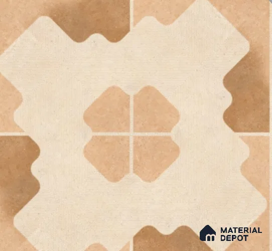 TL 03387 D Puzzle Caramel 400 x 400 mm Matte Finish Anti Slip Vitrified Parking Floor Tile - 12 mm | Pattern Alignment May Vary | 2-3 mm Spacer is Mandatory